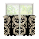 Viking Wolves Symbol Print Tier Curtains