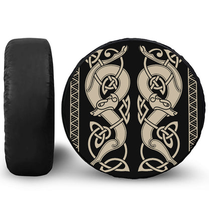 Viking Wolves Symbol Print Tire Cover