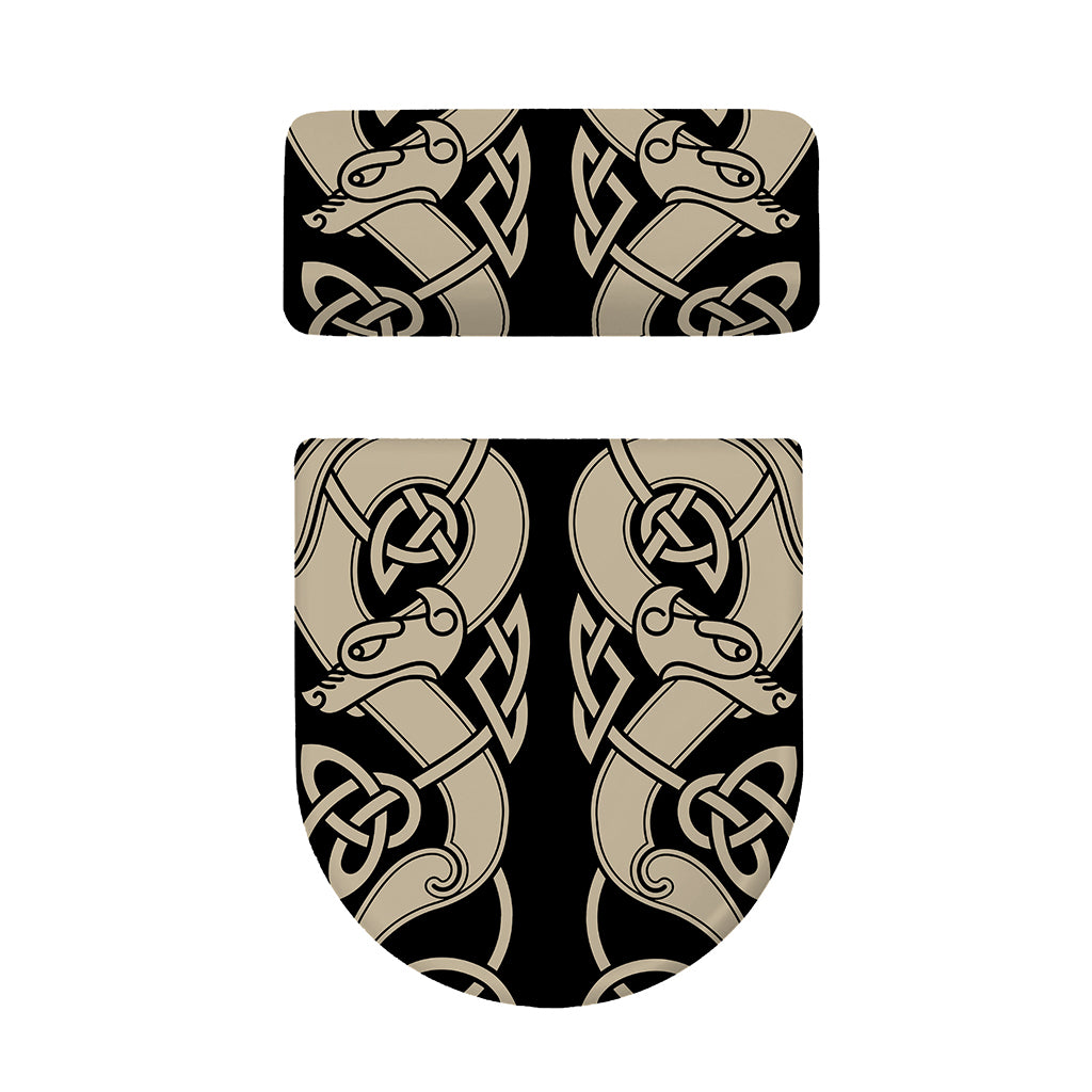 Viking Wolves Symbol Print Toilet Lid And Tank Cover Set