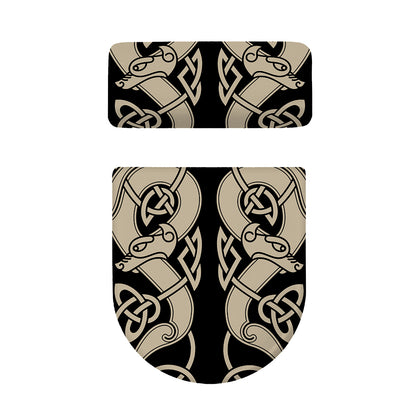 Viking Wolves Symbol Print Toilet Lid And Tank Cover Set