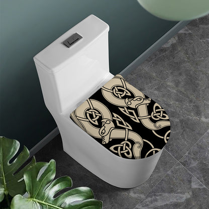 Viking Wolves Symbol Print Toilet Lid Cover