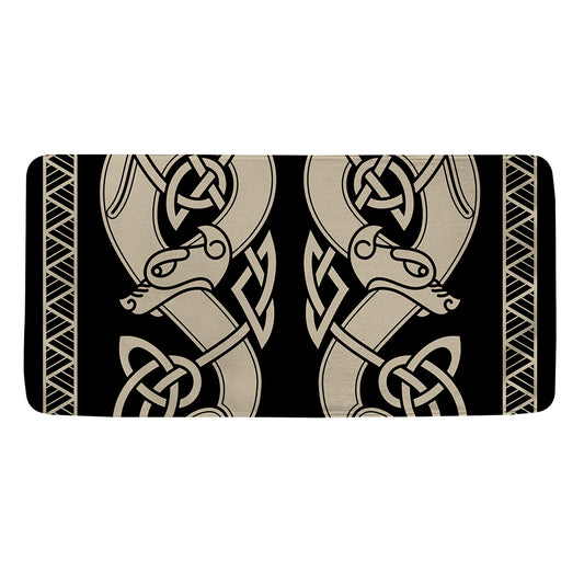 Viking Wolves Symbol Print Towel