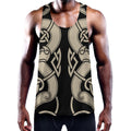 Viking Wolves Symbol Print Men's Workout Tank Top