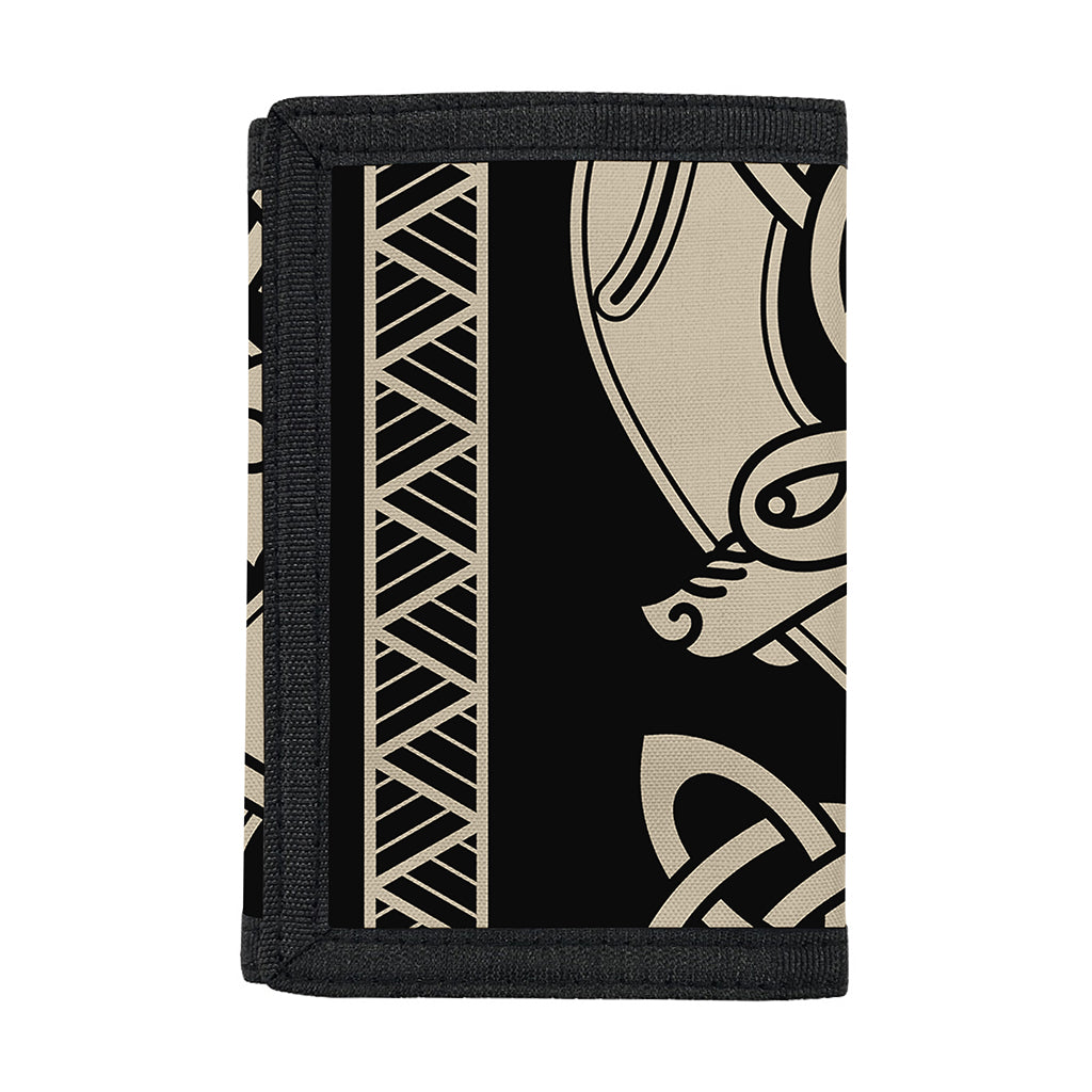 Viking Wolves Symbol Print Trifold Wallet