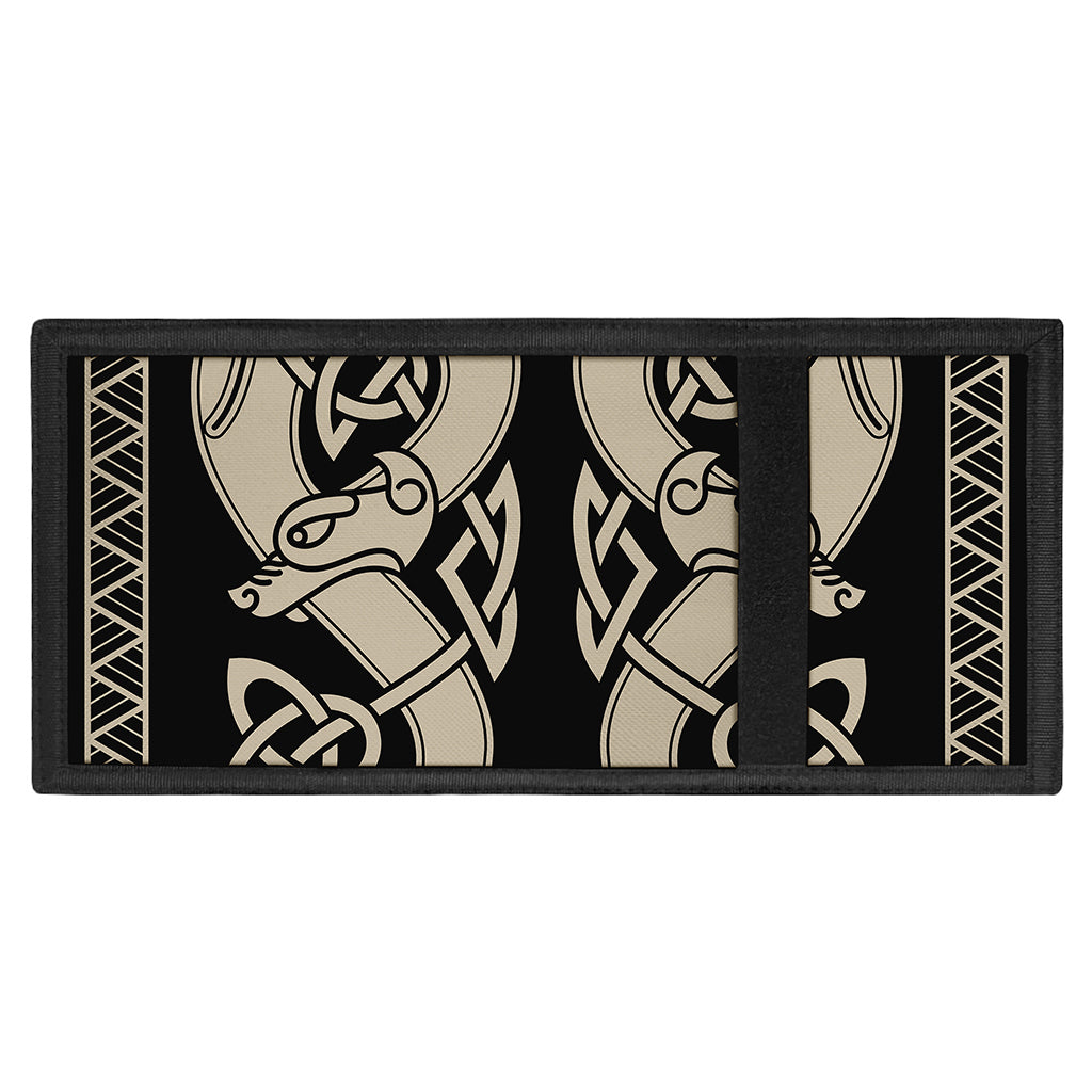 Viking Wolves Symbol Print Trifold Wallet