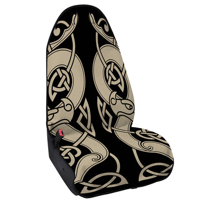 Viking Wolves Symbol Print Waterproof Car Seat Cover