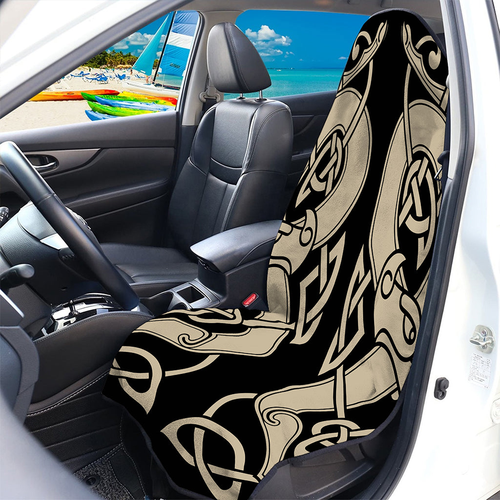 Viking Wolves Symbol Print Waterproof Car Seat Cover