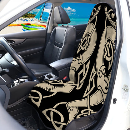 Viking Wolves Symbol Print Waterproof Car Seat Cover