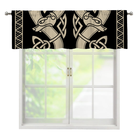 Viking Wolves Symbol Print Window Valance