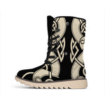 Viking Wolves Symbol Print Winter Boots