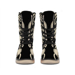 Viking Wolves Symbol Print Winter Boots