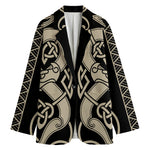 Viking Wolves Symbol Print Women's Blazer