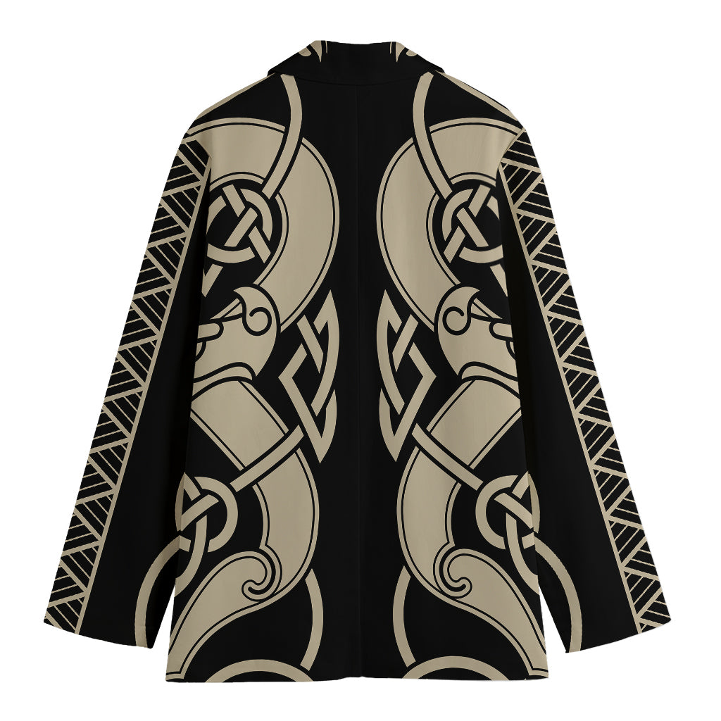 Viking Wolves Symbol Print Women's Blazer