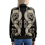Viking Wolves Symbol Print Women's Bomber Jacket