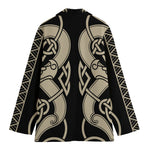 Viking Wolves Symbol Print Women's Cotton Blazer