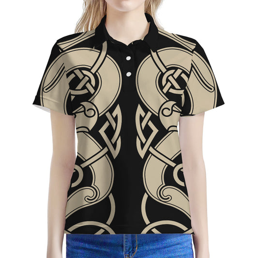 Viking Wolves Symbol Print Women's Polo Shirt
