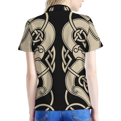 Viking Wolves Symbol Print Women's Polo Shirt