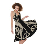Viking Wolves Symbol Print Women's Sleeveless Dress