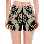 Viking Wolves Symbol Print Women's Split Running Shorts