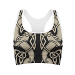 Viking Wolves Symbol Print Women's Sports Bra