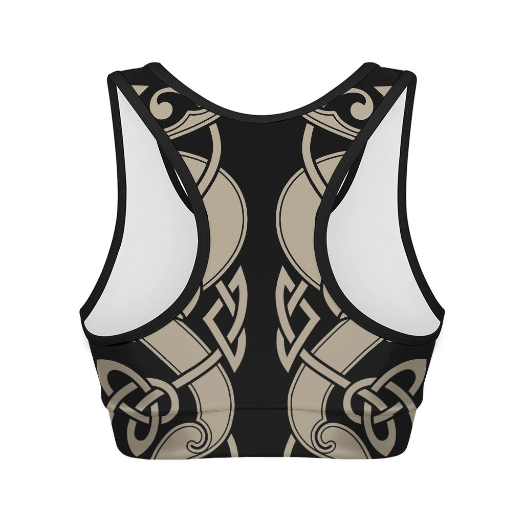 Viking Wolves Symbol Print Women's Sports Bra