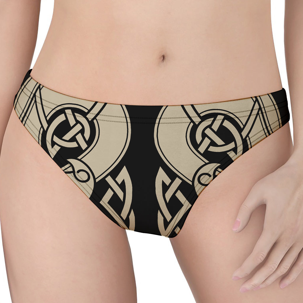 Viking Wolves Symbol Print Women's Thong
