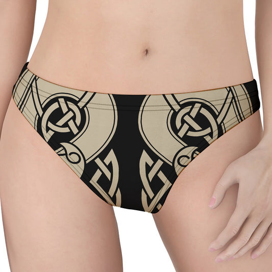 Viking Wolves Symbol Print Women's Thong