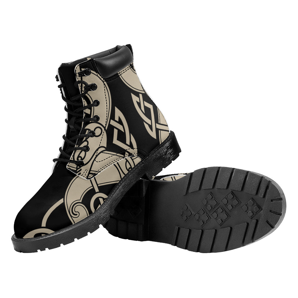 Viking Wolves Symbol Print Work Boots