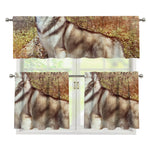 Vintage Alaskan Malamute Print 3 Piece Kitchen Curtains
