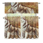 Vintage Alaskan Malamute Print 3 Piece Kitchen Curtains