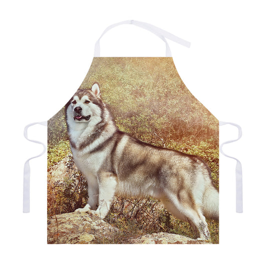 Vintage Alaskan Malamute Print Adjustable Apron