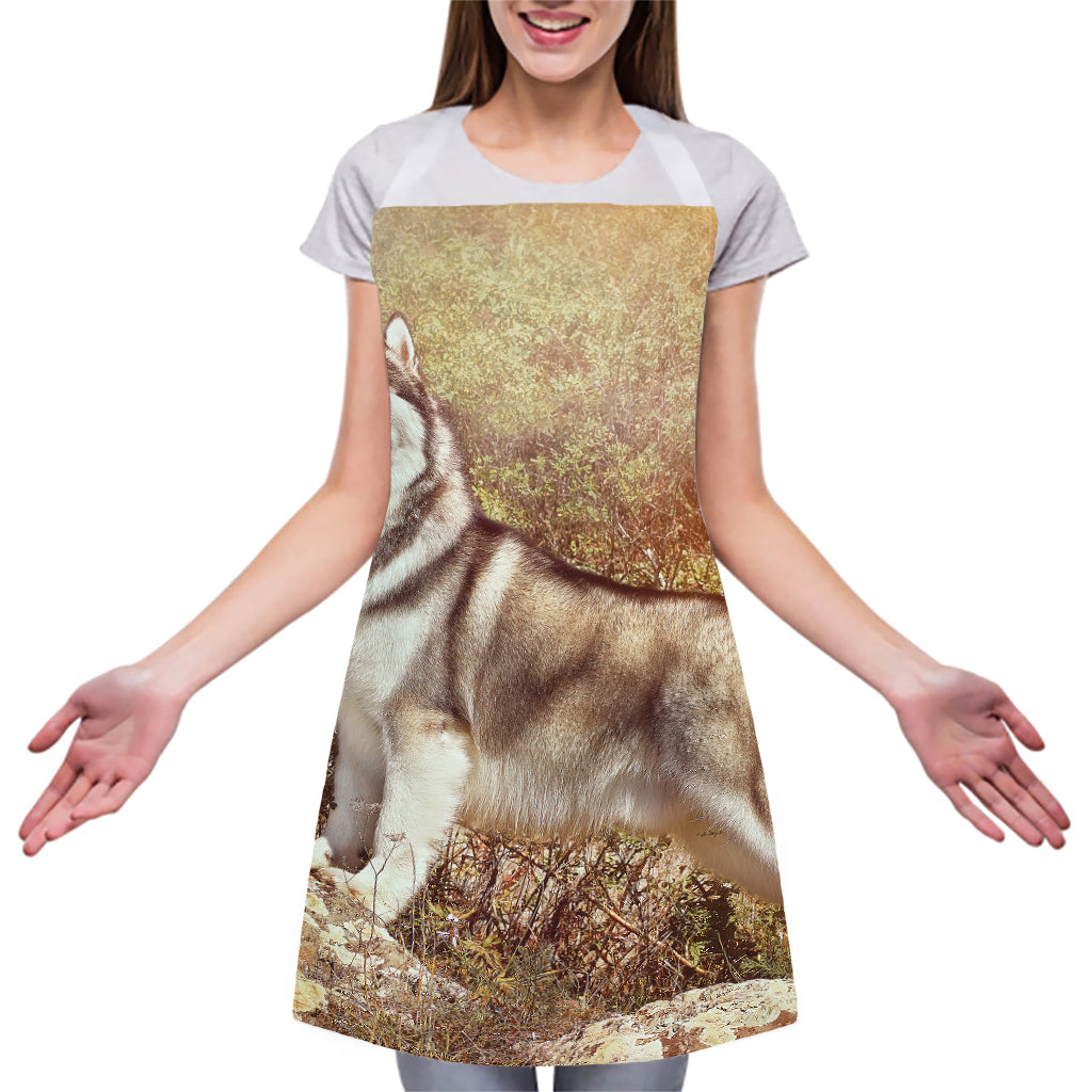 Vintage Alaskan Malamute Print Adjustable Apron
