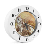 Vintage Alaskan Malamute Print Alarm Clock