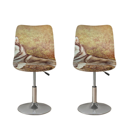 Vintage Alaskan Malamute Print Bar Stool Covers