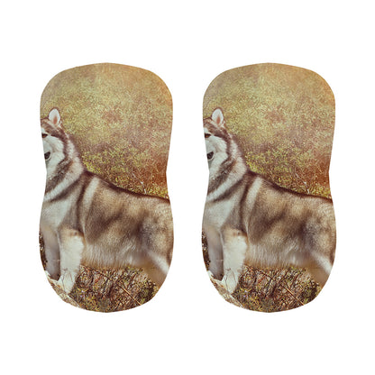 Vintage Alaskan Malamute Print Bar Stool Covers