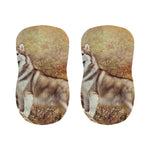 Vintage Alaskan Malamute Print Bar Stool Covers