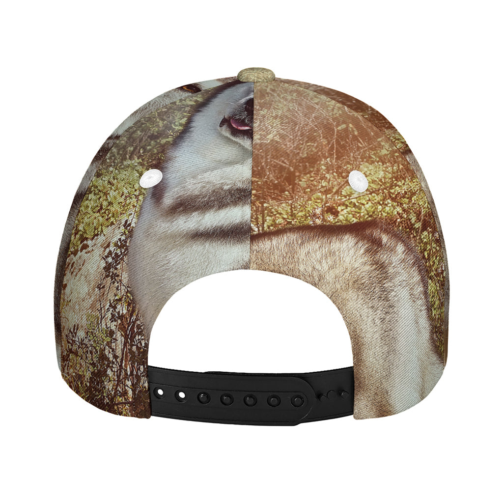 Vintage Alaskan Malamute Print Baseball Cap