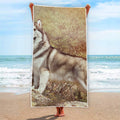 Vintage Alaskan Malamute Print Beach Towel