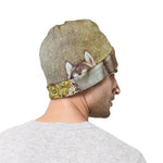 Vintage Alaskan Malamute Print Beanie