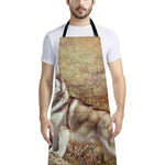Vintage Alaskan Malamute Print Bib Apron With Pocket