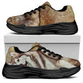 Vintage Alaskan Malamute Print Black Chunky Shoes