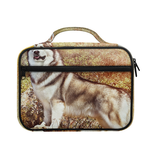 Vintage Alaskan Malamute Print Briefcase Bible Bag
