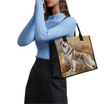Vintage Alaskan Malamute Print Canvas Tote Bag