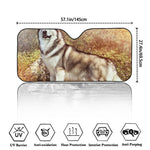 Vintage Alaskan Malamute Print Car Windshield Sun Shade