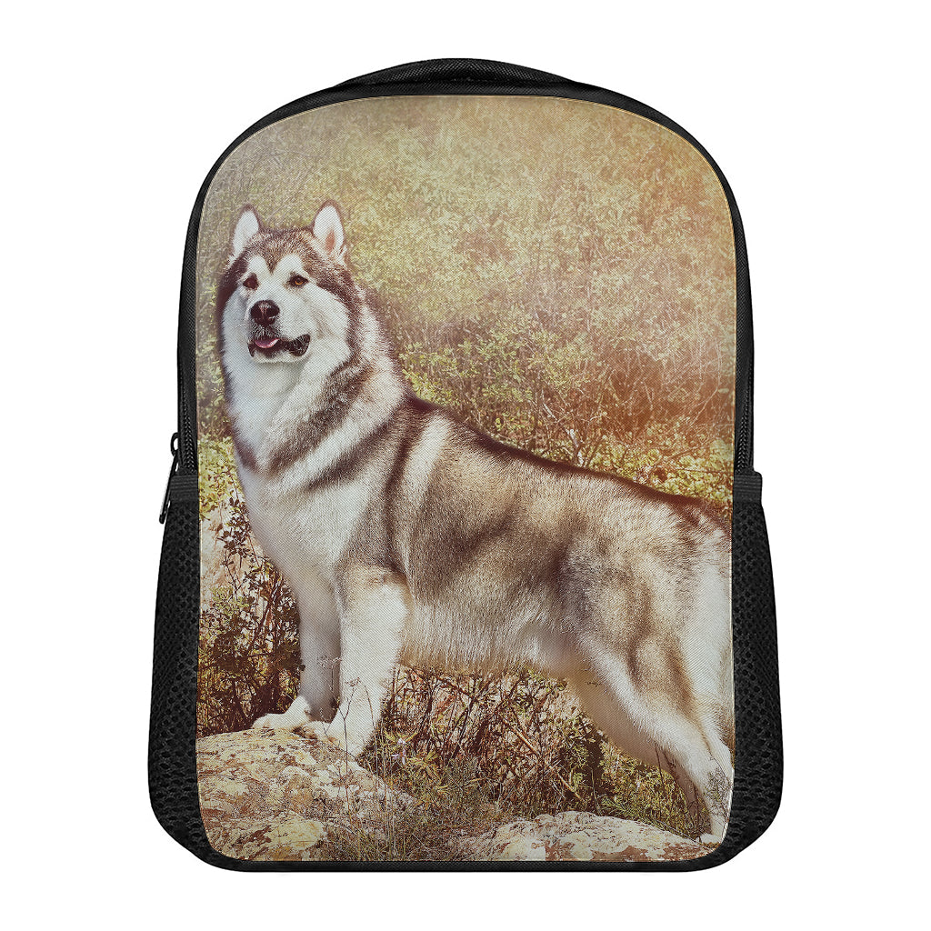 Vintage Alaskan Malamute Print Casual Backpack
