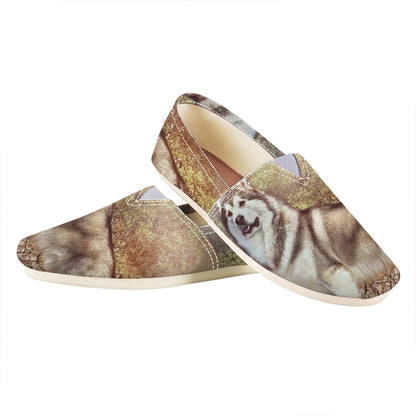 Vintage Alaskan Malamute Print Casual Shoes