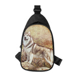 Vintage Alaskan Malamute Print Chest Bag
