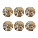 Vintage Alaskan Malamute Print Coaster Set