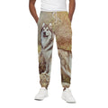 Vintage Alaskan Malamute Print Cotton Sweatpants