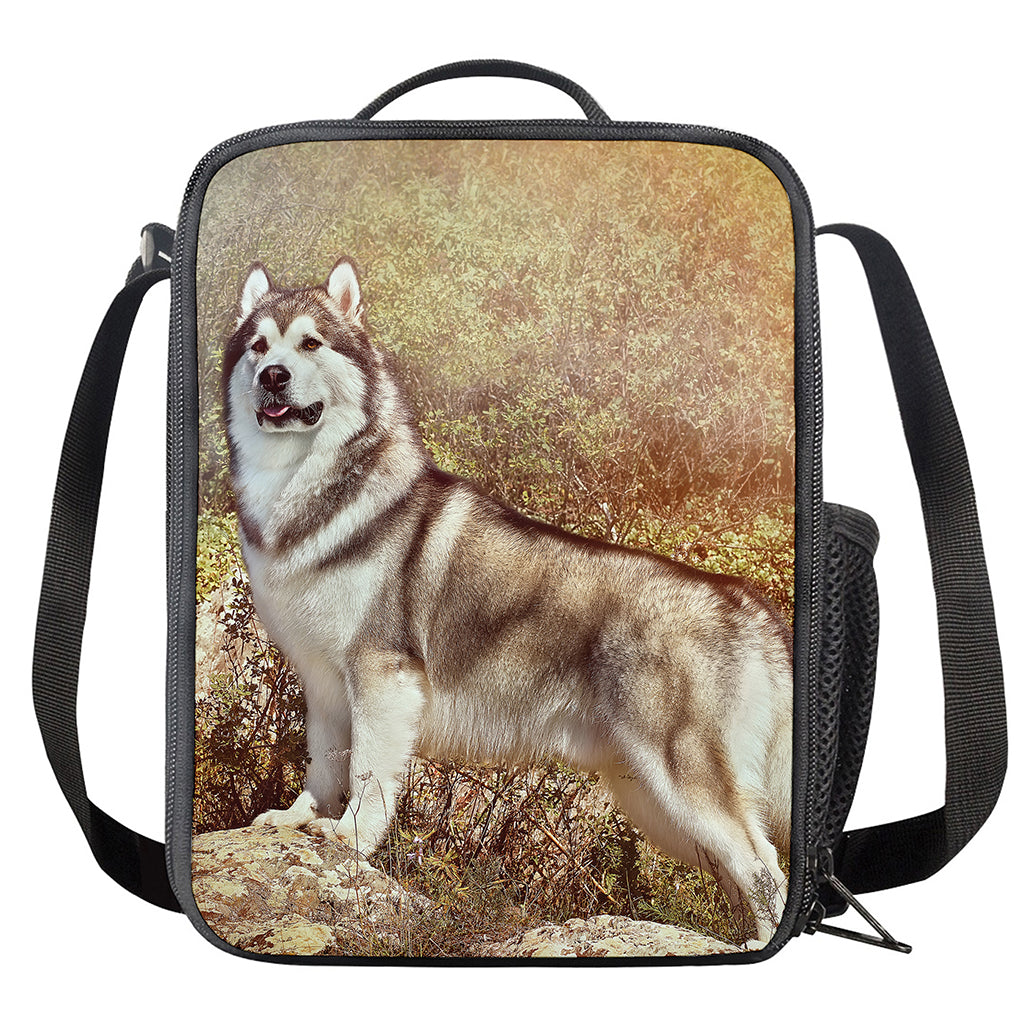 Vintage Alaskan Malamute Print Crossbody Lunch Bag